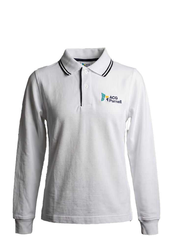 ACG Parnell Long Sleeve Polo White/Navy
